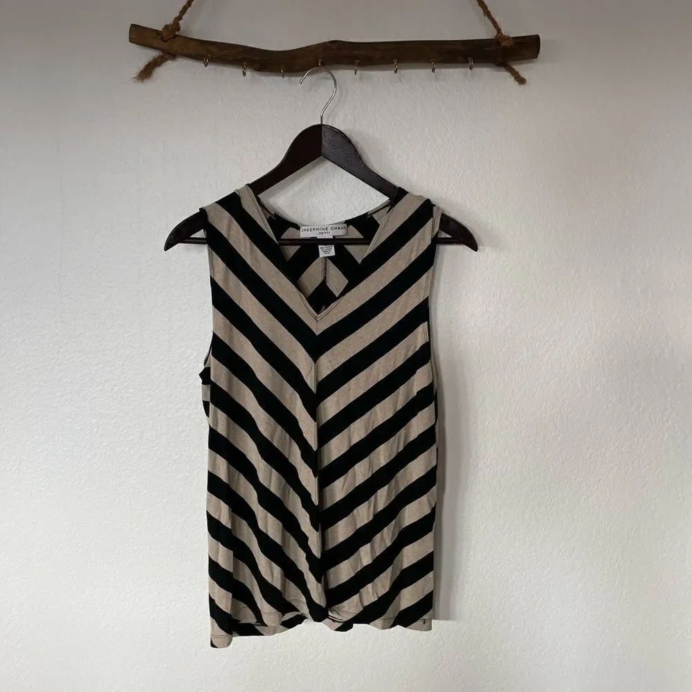 Tan & black striped tank